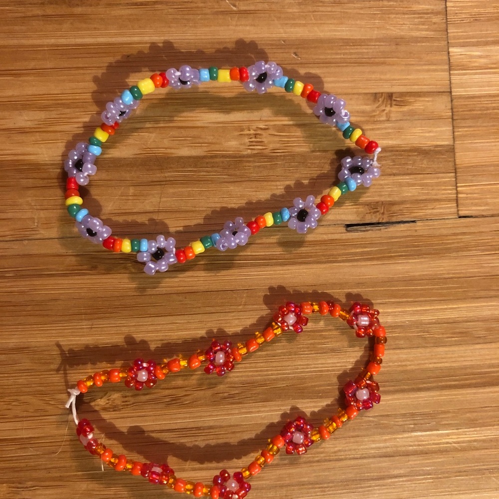 Three Seed Bead Daisy bracelets